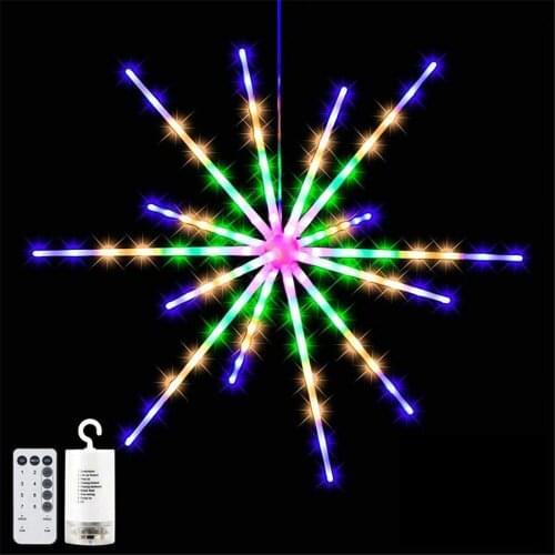 3D Round Circle Hanging Lights Led Fireworks Fan Wall Light RGB Meteor Lamp With Remote Control For Birthday Christmas Wedding