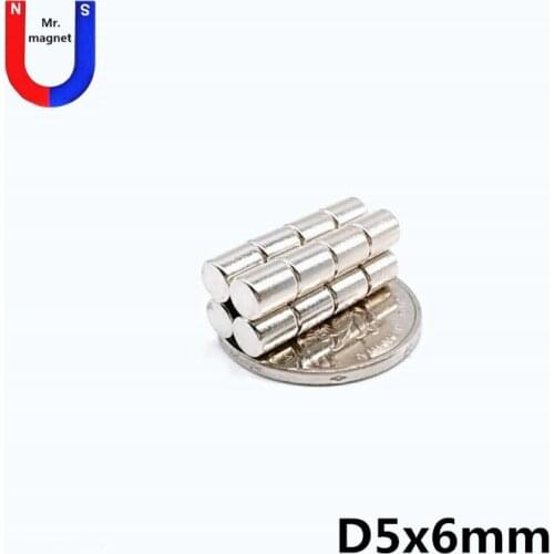 50pcs 5mm x 6mm Strong Cylinder Neodymium Magnets 5*6 Mini small round magnet bar 5x6 Industrial magnet