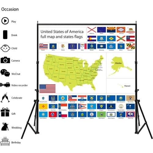 90*90cm World Map Wall Stickers Vinyl United States Map of the World Decals Sticker Bedroom Living Room Decorative Wallpaper