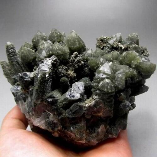 993g Elestial Prasem Green Scepter Quartz - crystals and stones healing Mineral specimen Home Decor feng shui XX0428/03