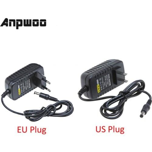 ANPWOO EU 12V 2A Power Supply AC 100-240V To DC Adapter Plug For CCTV Camera IP Camera Surveillance CCTV Accessories