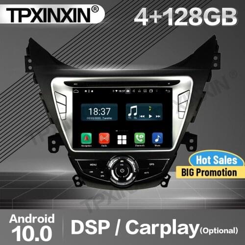 128G Carplay Car Radio 2 Din Stereo Receiver Android 10 For Hyundai Elantra 2014 2015 2016 GPS Navigation Player Audio Head Unit
