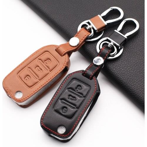 Leather car key cover case for Volkswagen polo passat golf 5 6 tiguan Gol CrossFox Plus Eos Scirocco Beetle key bag