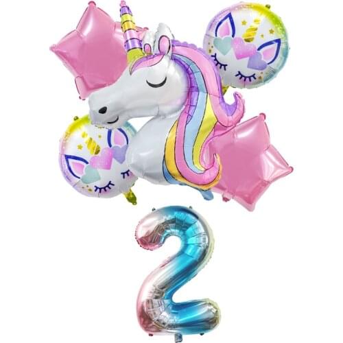 Unicorn Aluminum Film Balloon Birthday Party Childrens Birthday Decoration Flower Fairy Gift Party Rainbow Balloon Decoration