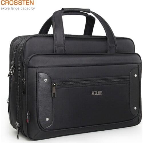 2021 Outsize Mens Briefcase Super Capacity for 16 17 19 inch laptop Water Resistant Oxford Crossbody Travel Shoulder Bag