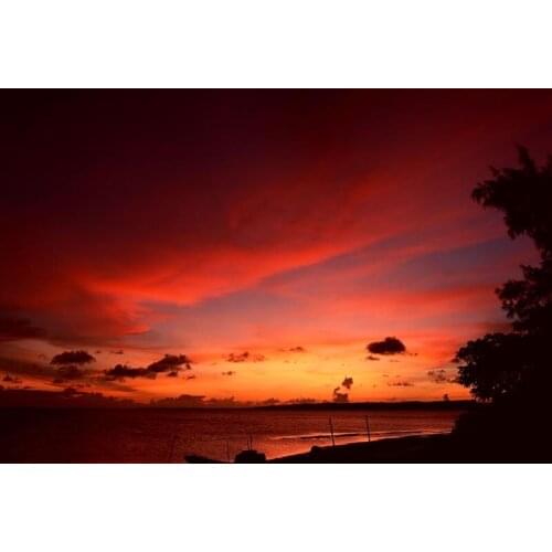 Canvas Printed Fantasy Nuture photo of Colorful pink clouds shrouded the sea , Gift of nature Amazing natural landscape for you