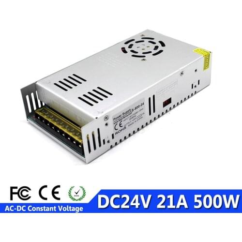 Single Output Switching Power Supply 24V 21A LED Power Supply 220V 110V AC To 24V 500W Transformer for Led Light Lamp 3D Printer