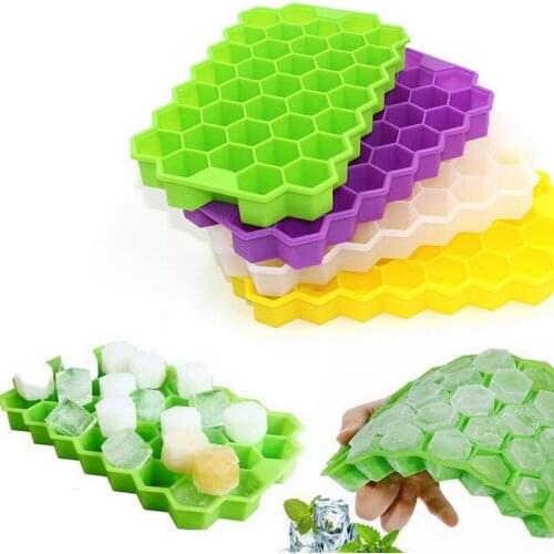 Practical and interesting Cavity Ice Cube Honeycomb Ice Cube Mold Food Grade Flexible Silicone Ice Molds for Whiskey Cocktail