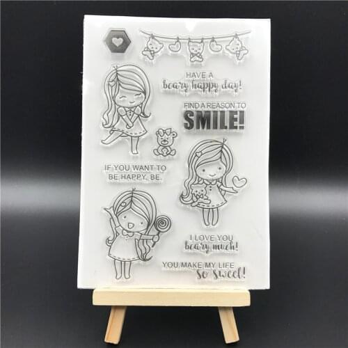 Girl Transparent Clear Silicone Stamps for DIY Scrapbooking/Card Making/Kids Christmas Fun Decoration Supplies A620