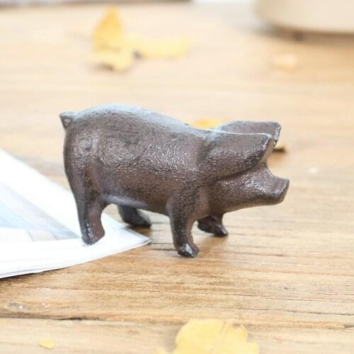 Retro nostalgic cast iron piggy home crafts calligraphy paperweight pen holder cartoon paper press mini ornaments