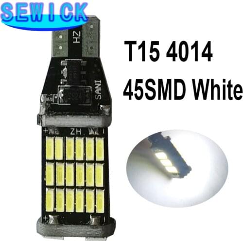 50PCS T15 W16W Car Backup Reverse Light 920 921 912 Canbus 4014 45SMD White Stop Rear Lamp Error Free Parking Light Lamp