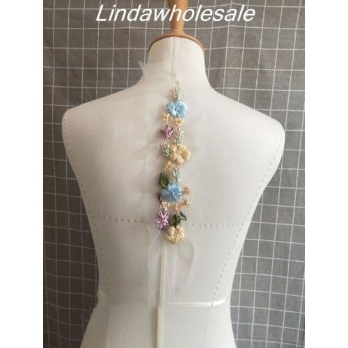 Embroidery cloth patch,dress skirt clothing bag flower accessories,2pcs/lot