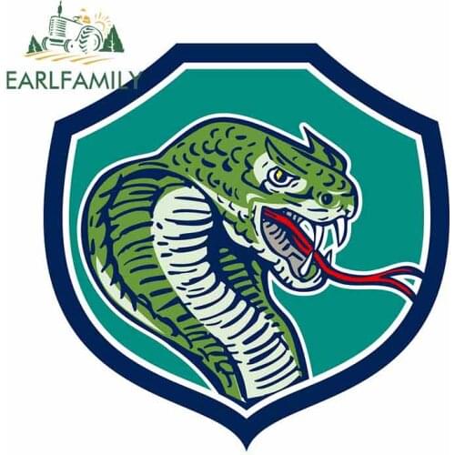 EARLFAMILY 13cm x 12.9cm for Cobra Viper Snake Shield Motorcycle Stickers Vinyl Car Sticker DIY Occlusion Scratch Fashion VAN