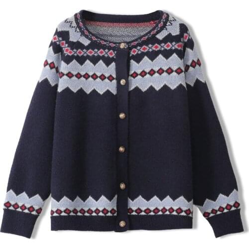 High Quality Vintage Design Autumn Women Wool Sweater Cardigans Coat Knitting Outwear Bushness Casual Ladies Loose Knitted Tops