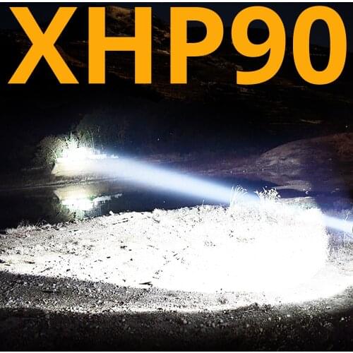 Brightest XHP70.2 XHP90 Rechargeable LED Flashlight Powerful Torch Super Waterproof Zoom Hunting Light Use 18650 or 26650 Battey