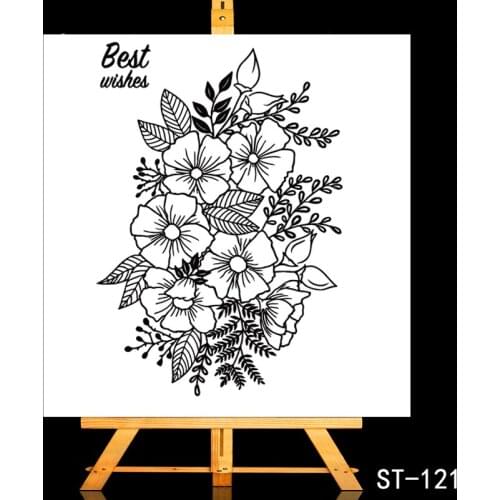 ZhuoAng Flowers and green leaves Transparent and Clear Stamp DIY Scrapbooking Album Card Making DIY Decoration Making