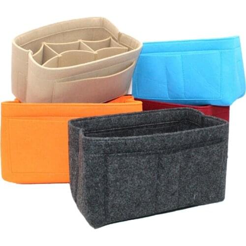 1PC Felt Fabric Cosmetic Bag Storage Pouch Multifunction Handbag Makeup Container Purse Insert Bags Organizer Case