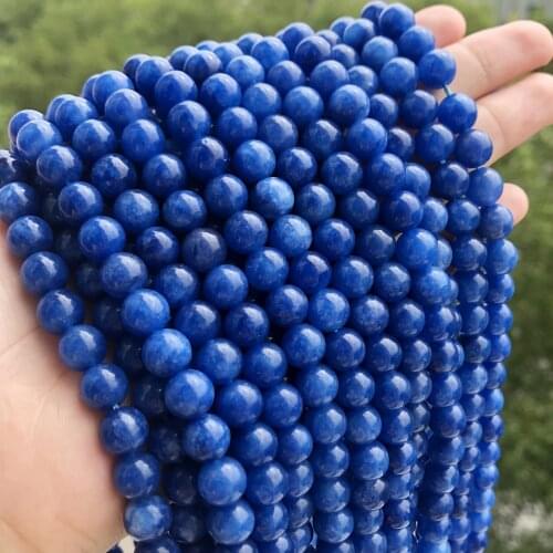 100% Natural Blue Kyanite Stone Beads Round Loose Spacer Beads For Jewelry Making DIY Bracelet Necklace 6 8 10 12mm 15"Strand