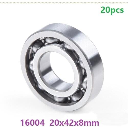 20pcs/lot bearing 16004 open type 20x42x8 mm Deep Groove Ball bearing 20*42*8mm Thin section