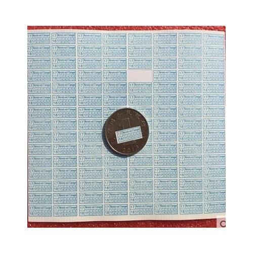 2017/2018 Warranty sealing label sticker void if damaged, with years and months, 7*14mm