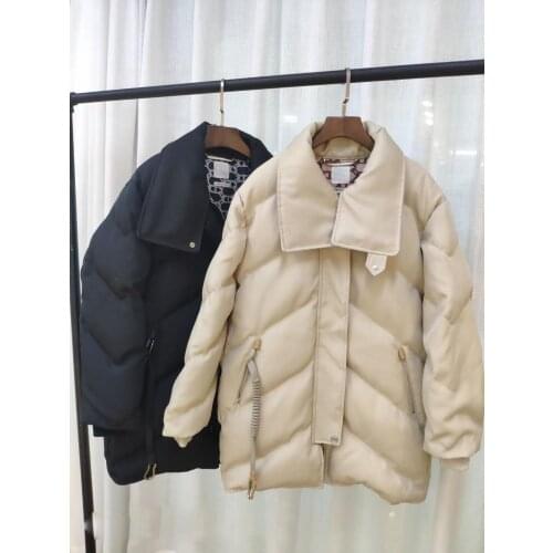 2021 Winter Luxury Design Quilted Elegant Office Lady Duck Down Coat with Belt