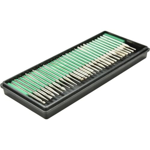 30pcs 3.175mm Titanium Diamond Burrs Bur Bit Set Dremel Rotary Tool Drill Bit Power Tools On Jewelry