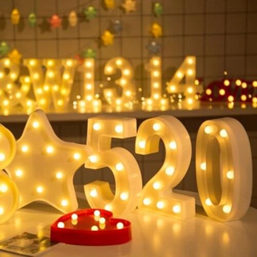 Digital Lights Alphabet Number Digital LED Light Lamp Home Club Outdoor Indoor Wall Decor For Birthday Wedding Christmas Party