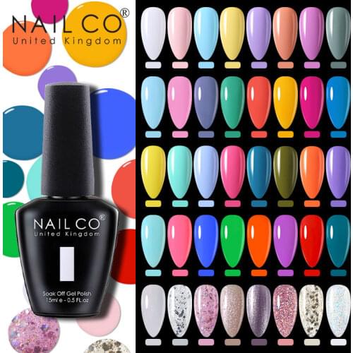 NAILCO 15ml Color Nail Gel Polish Gel Varnish Painting Hybrid Manicute Set For Nail Art UV LED Lamp Need Base Top Coat Gelpolish