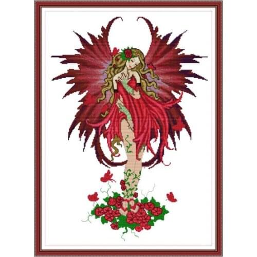Flower Fairy 3 Joy Sunday Cross-Stitch Stamped Kits 14CT 11CT Chinese Cross Stitch Printed Fabric DIY Handmade Needlework Kits