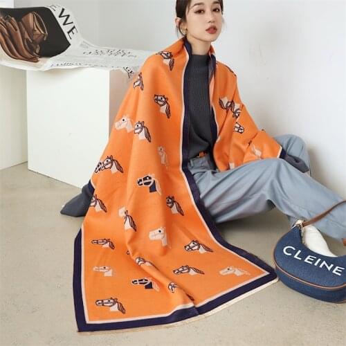 Long Cashmere Scarf Women Scarves Thick Blanket Warm Shawls And Wraps Winter Autumn Bufanda Ladies Pashmina Hijab Echarpe 2021