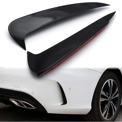 FOR 2015-2018 MERCEDES BENZ W205 AMG 4DR BLK SNAP ON REAR BUMPER VENT CANARDS INSERT