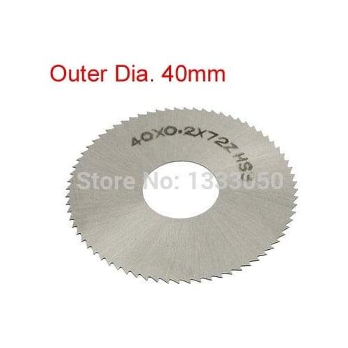 HSS 72 Teeth 40mm x 13mm x 0.2/0.3/0.4/0.5/0.6/0.7/0.8/0.9/1/1.2/1.5/2/2.5/3mm Thickness Slitting Saw Blade Cutter Silver Tone