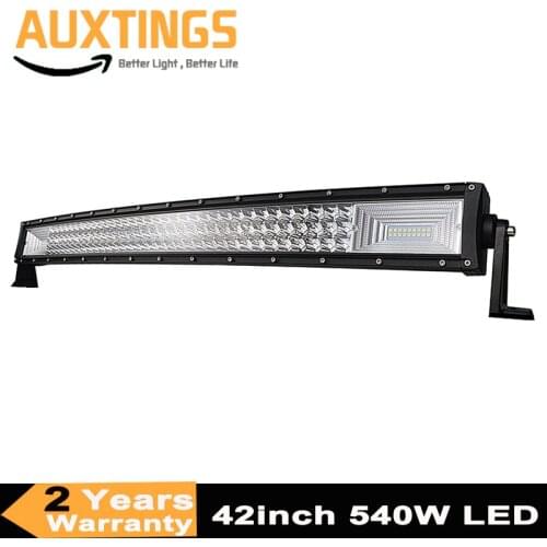 7D Curved led light bar 540W 42inch Triple Row Spot Flood Combo Offroad Light Driving Lamp for Car Truck SUV 4X4 4WD ATV