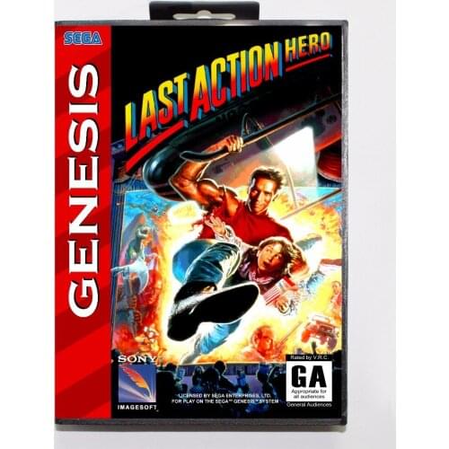 Last Action Hero Game Cartridge 16 bit MD Game Card With Retail Box For Sega Mega Drive For Genesis