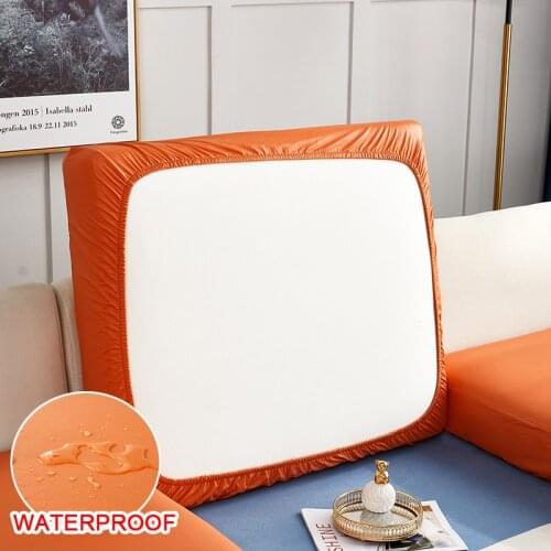 Leather Seat Cover Sofa Covers for Living Room Anti-Slip Elastic Cushion Cover Waterproof Oil-proof Washable Furniture Protector