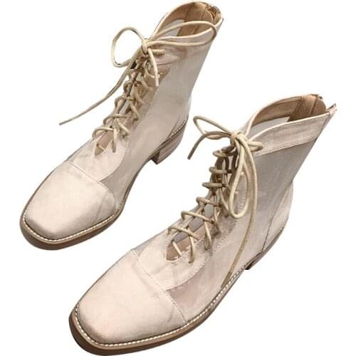 Martain Boots Children Thick With 2019 Summer New Fashion Wild Mesh Yarn Hollow Breathable Zipper Single Shoes