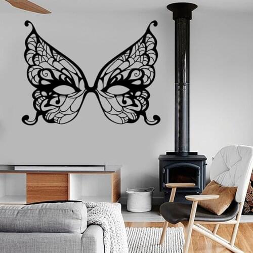 Butterfly Mask Wall Decal Masquerade Secret Dream Girls Women Bedroom Home Decor Vinyl Wall Stickers Magic Art Mural S592
