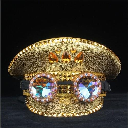 Steampunk Men Women Police Hat With Metal Classes Performance Military Hat Cotton Guard Hat Adult Hat 3 Size