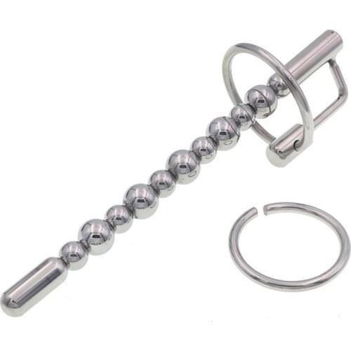 Stainless Steel Urethra Masturbator Beads Cock Ring Penis Plug Uretral Sounding Toys For Men Urethral Dilator Insertion Sex Toy
