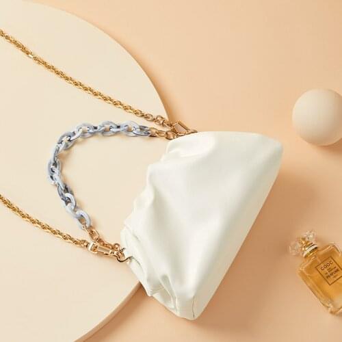 2021 New Trendy Fashion Shoulder Bag White Pleated Portable Handbag Soft Mini Cloud Bag Hobos Bags Purses and Handbags Gg