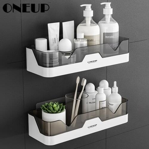 ONEUP Waterproof Wall-mounted Storage Shelf Fashion Simple Style Shower Organizer Rack Kitchen Bathroom Storage Holder