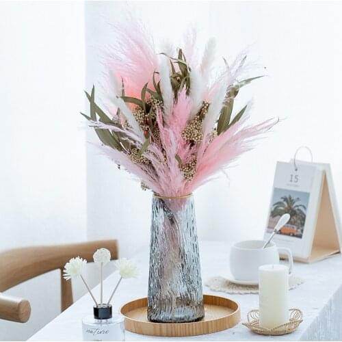 30pcs 35-40cm Pampas Grass Dried Natural Phragmites Flowers Decor Home Wedding Christmas Reed Plants Flower Bouquet Decoration