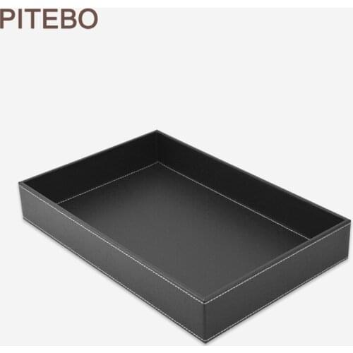 PITEBO Creative Leather Multifunctional Fruit Plate Large Tea Plate Candy Plate Conference Room Desk Storage Plate