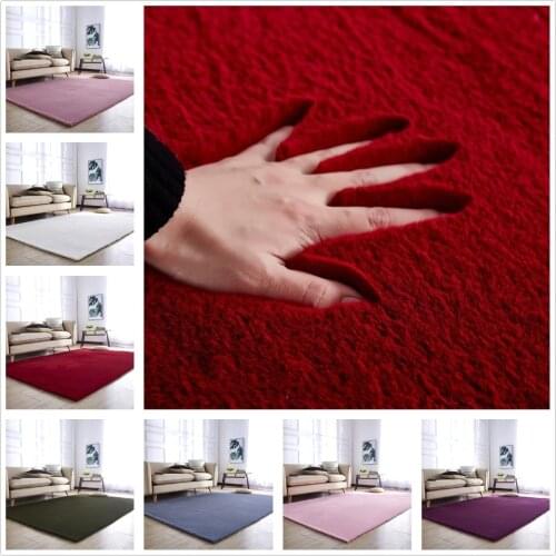 Luxury Carpet Rectangle Soft Fluffy Area Rug Faux Rabbit Fur alfombra Shaggy Long Hair Solid Mat Living Room Home Decor