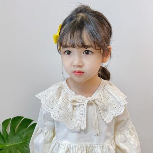 Detachable Collar Baby Bibs Lace Child Accessories Korean Style Kids Lace Peter Pan Collar Cute Hollow Out Toddler Girl Dickey