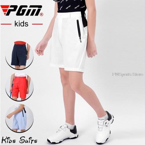 Pgm Boy Golf Shorts Summer Children Elastic Quick-Dry Pants Kids Casual Sports Wear Kids Soft Golf Trousers Zipper Pocket