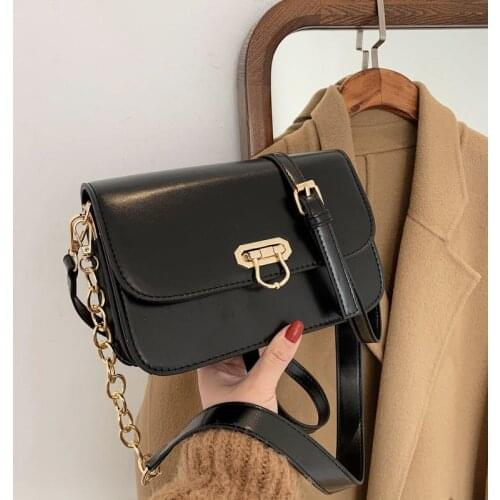 Shoulder Bag Female Crossbody Bag Designer Handbag Purse Women Bag Fashion Chain 2021 New Trend PU Leather All-match Solid Color