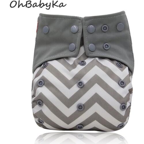 Ohbabyka Cloth Diapers Baby Fralda Reusable Nappies Newborn Bamboo Charcoal Panties AIO Diaper Sewn in Insert Couches Lavable