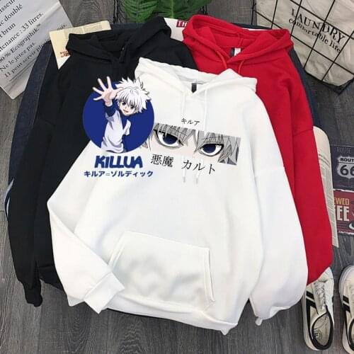 Killua Sweatshirts Japanese Anime Hoodies Hunter X Hunter Women Pullovers Hoodies Zoldyck Hisoka 90s Hoody Tops Female Hoodie