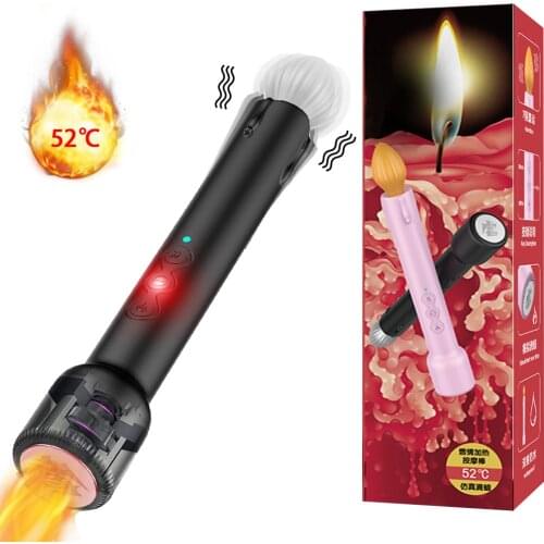 7-frequency simulation candle heating dildo g spot vibrator massage fake penis vibrator for female adult sex toys for woman
